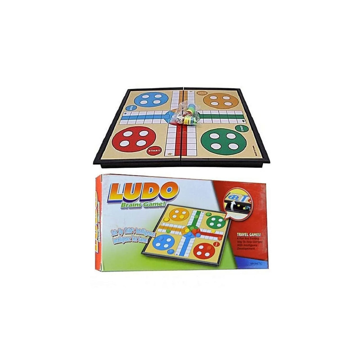 Jogo De Tabuleiro Clássico Educacional Magnetic Ludo 18x18 Cm