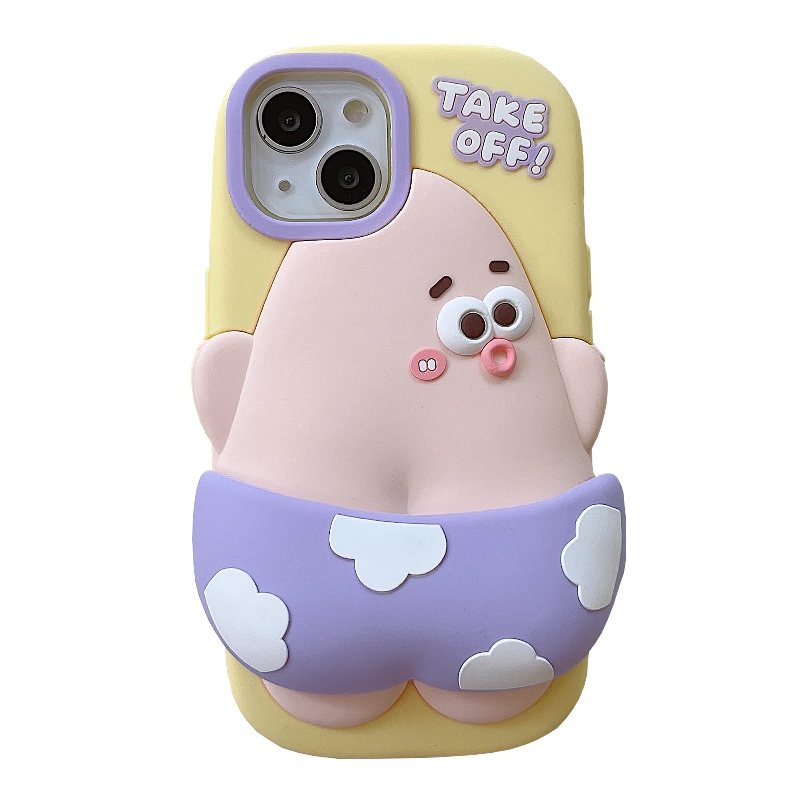 Capa De Telefone Qokcoahn Para Iphone 15 Pro Max 3d Kawaii Pinch Buttocks