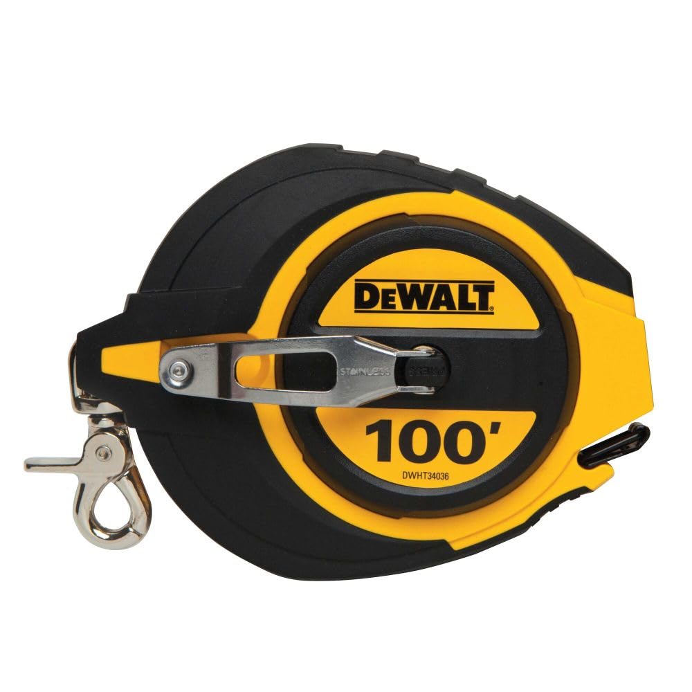Fita Métrica Dewalt Dwht34036l 30 M De Borracha Cromada Com Bloqueio Automático