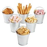 Mini Balde De Metal Em Folha De Flandres Nuolux Icing French Fries, 6 Unidades