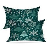 Capa De Travesseiro Batmerry Winter Fir Tree Green 30x50cm (conjunto De 2)