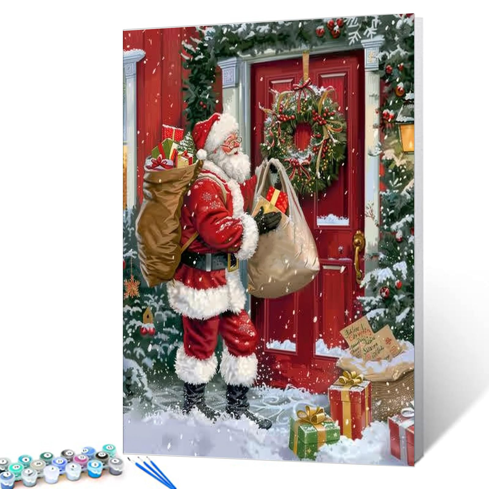 Kit Paint By Numbers Aihonmin Tema De Papai Noel 40x50cm