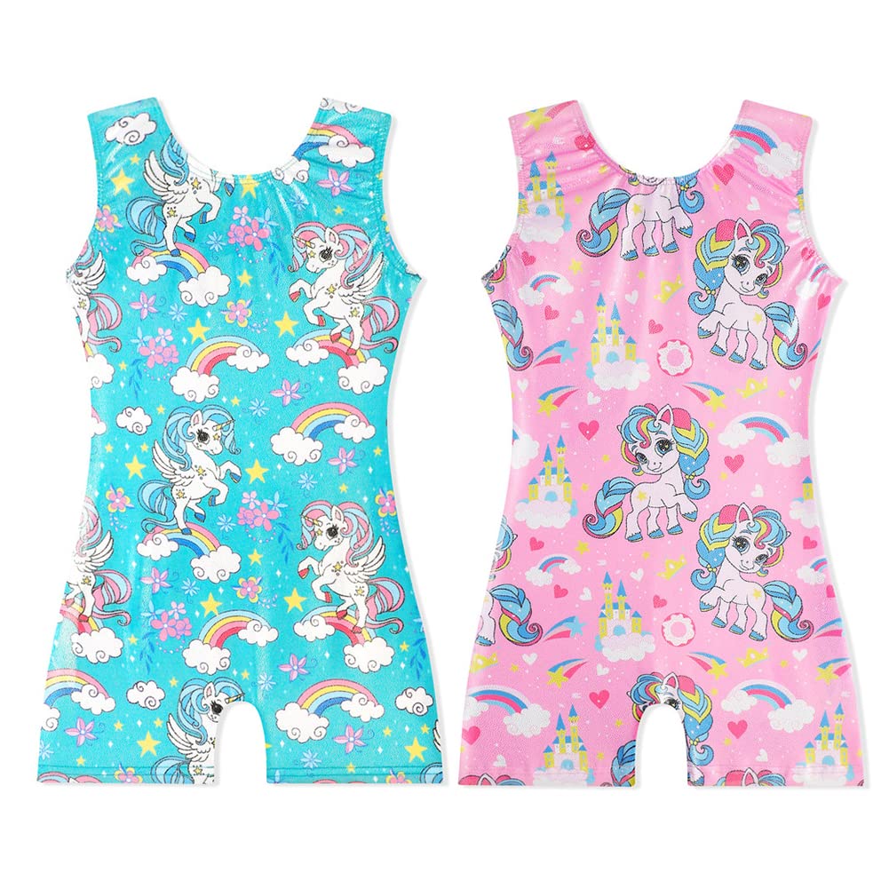 Collants De Ginástica Eqsjiu Sparkle Para Crianças E Meninas Com Shorts 9-10y