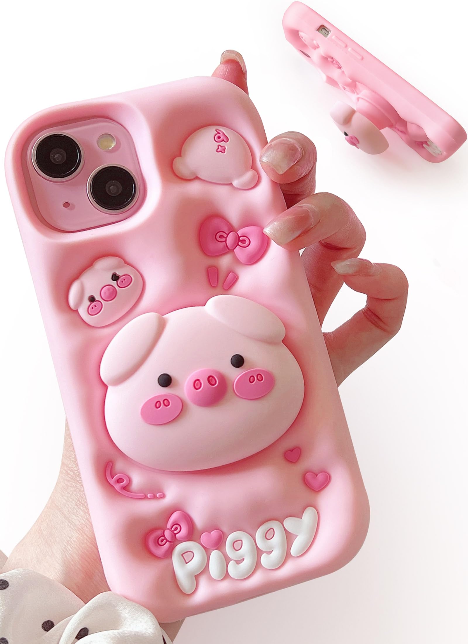 Capa Para Celular Tufta Kawaii 3d Cartoon Pig Com Suporte Para Iphone 14 Pro Max