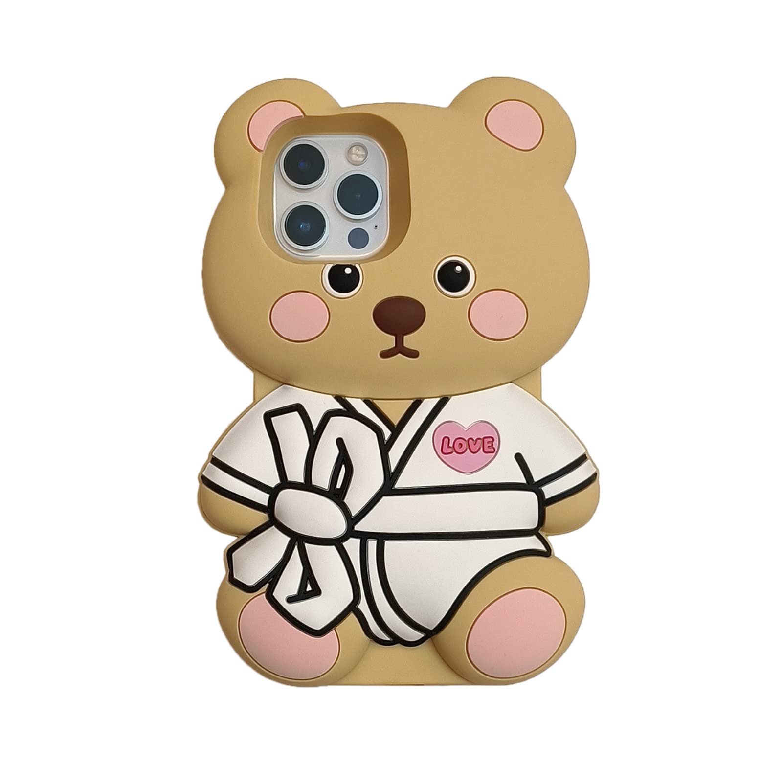 Capa De Telefone Yakvook Kawaii 3d Cartoon Bear Iphone 14 Pro Max