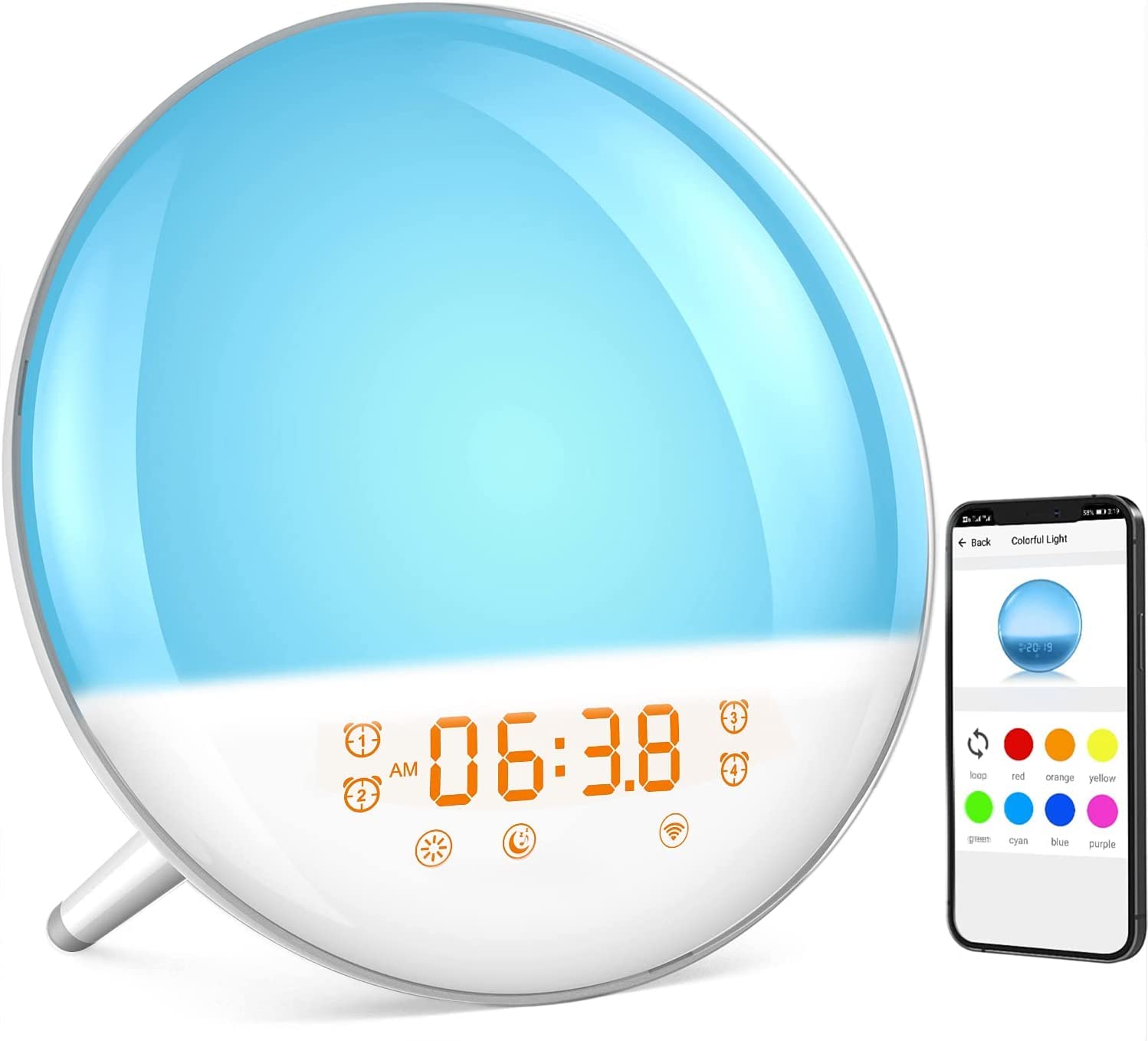 Despertador Smart Sunrise Dekala Com Rádio Fm E Sonífero