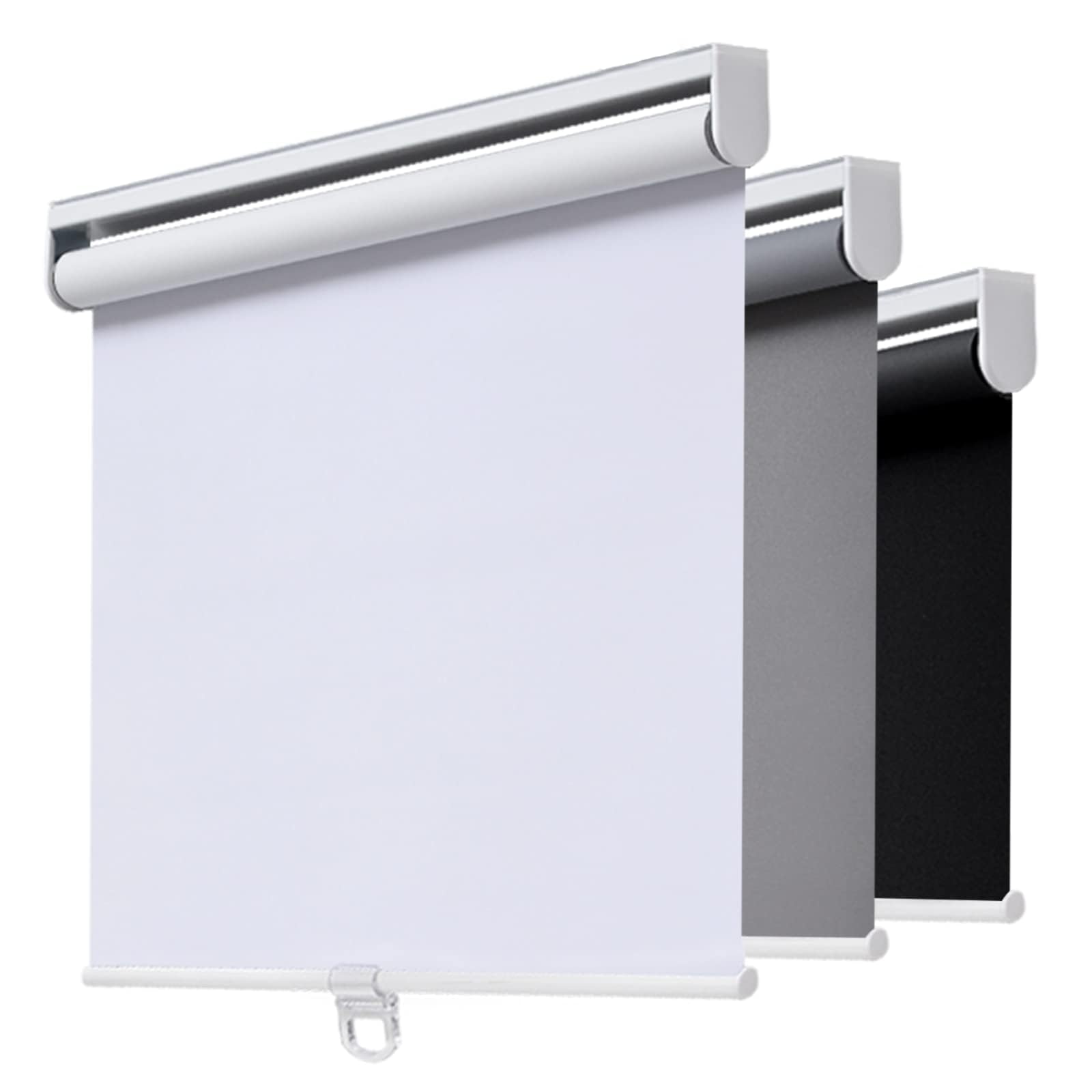 Persianas De Rolo Sem Fio Aosky Blackout 20x72cm Poliéster Branco
