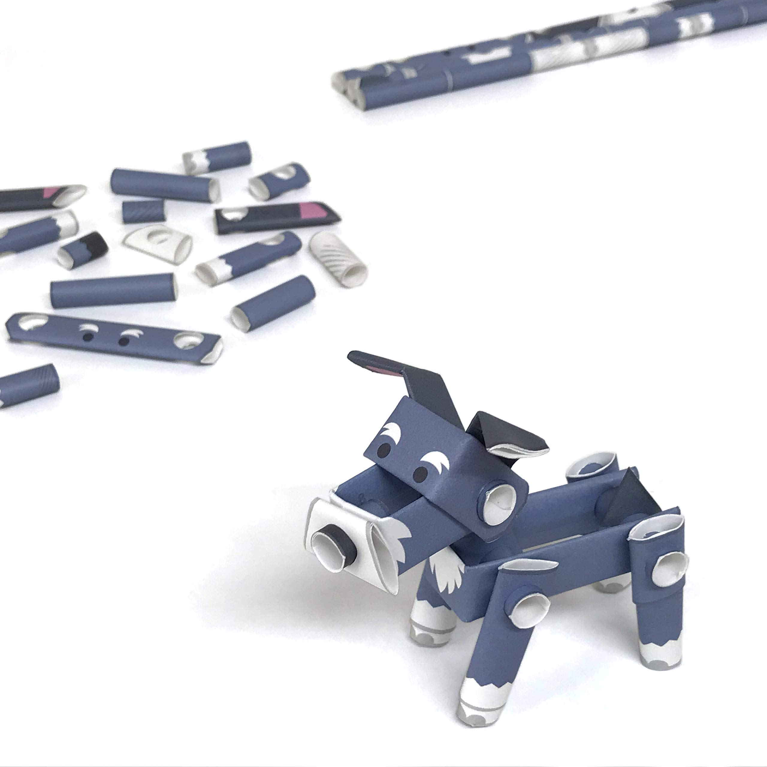 Kit De Origami Diy De Quebra-cabeça Para Cães De Papel Piperoid Animals Schnauzer