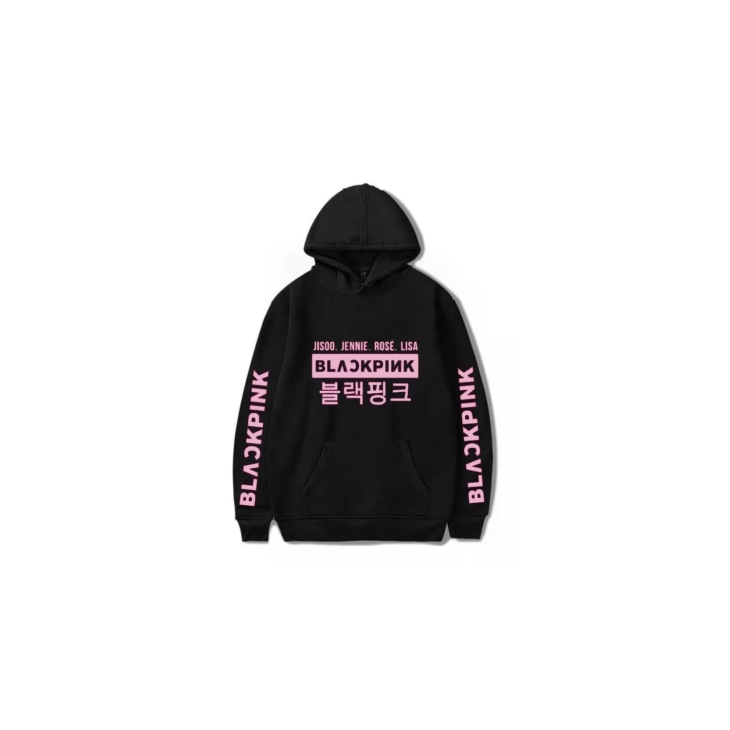 Moletom Preto E Rosa Members De Algodão Para Mulheres