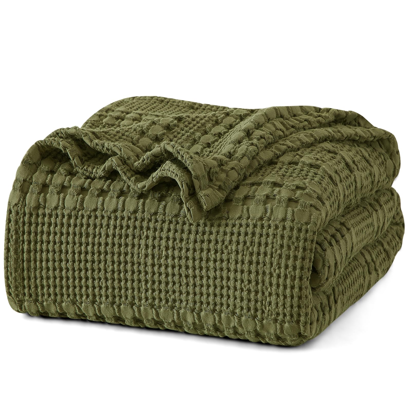 Cobertor Phf 100% Algodão Waffle Weave Twin Size Capulet Olive