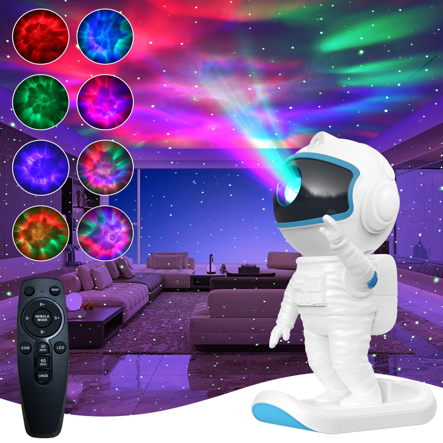 Lâmpada Led De Teto Galaxy Projector Stbands Starry Nebula Azul