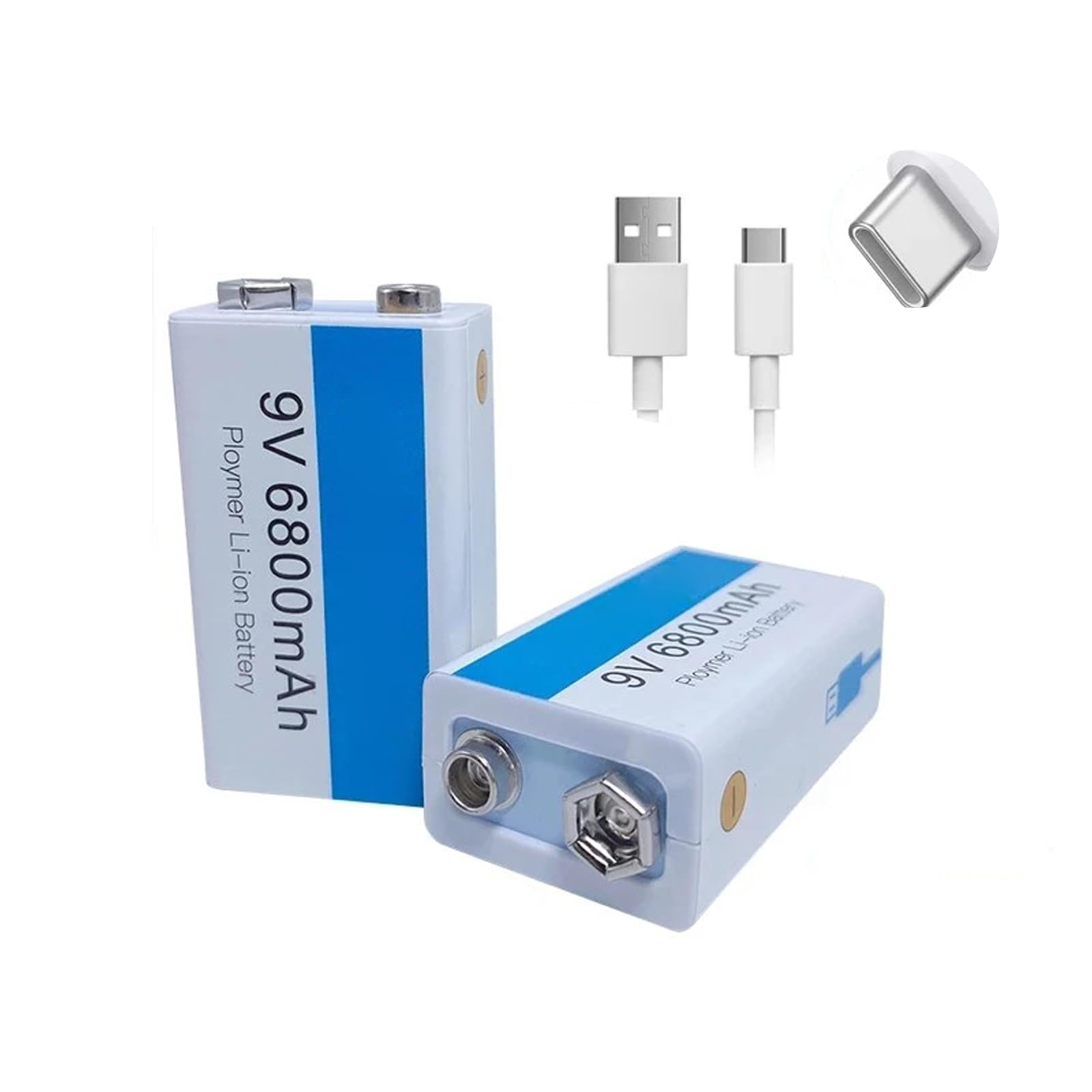 Pacote De Bateria Recarregável Willqr 9v 6800mah Li-ion, Pacote Com 2 Unidades