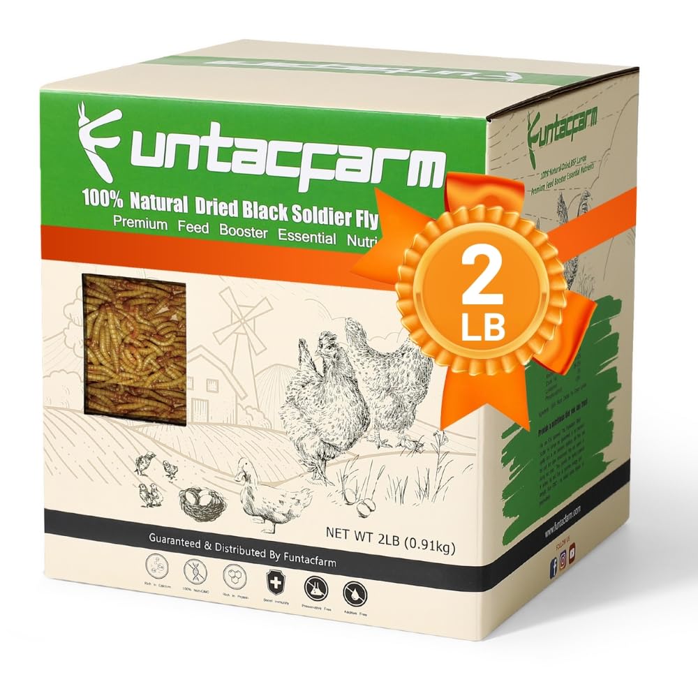 Pedaço De Frango Funtacfarm Com Larvas Secas De Mosca Soldado Preta 907g