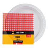 Prato de Plástico Descartável 21 cm Branco 10 Unidades