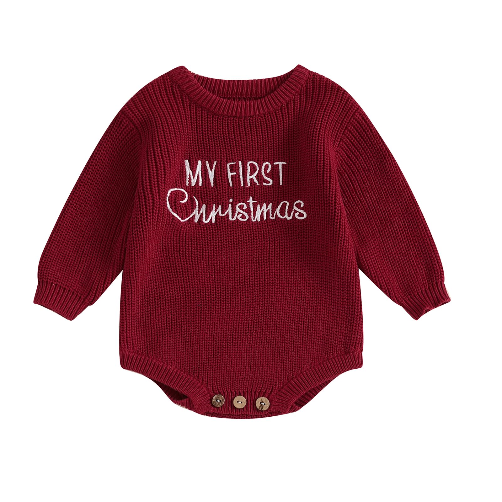 Roupa De Bebê Adobabirl My First Christmas Sweater Macacão