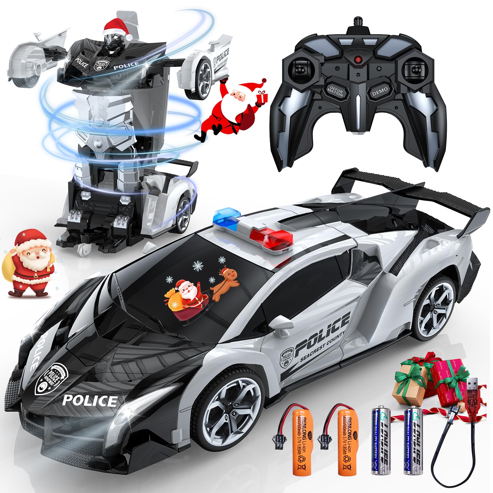 Brinquedo De Carro Com Controle Remoto Kkm Transform Robot 1:18 Scale Kids