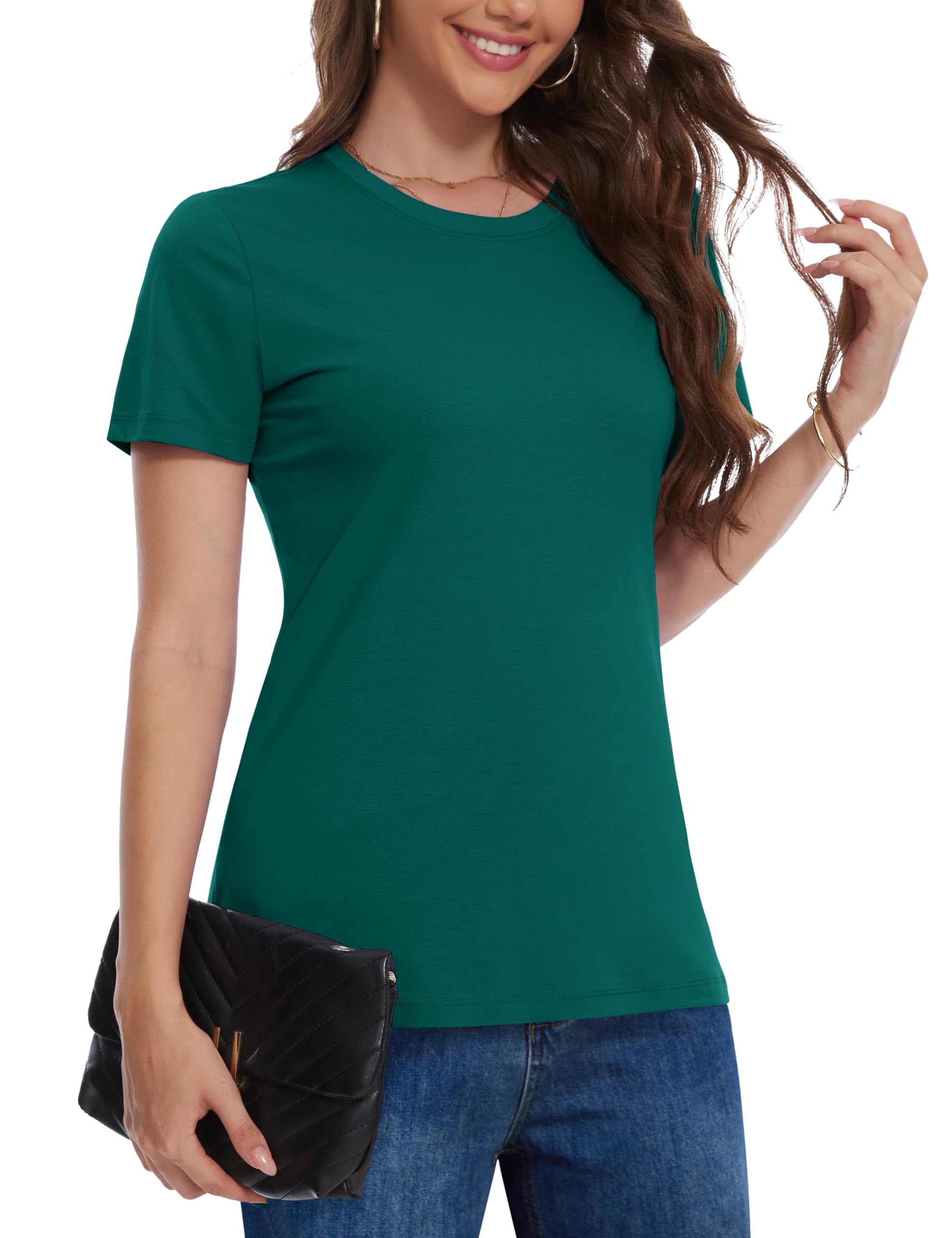 Camiseta Feminina Yucolen De Manga Curta Com Proteção Solar Upf 50+ Verde