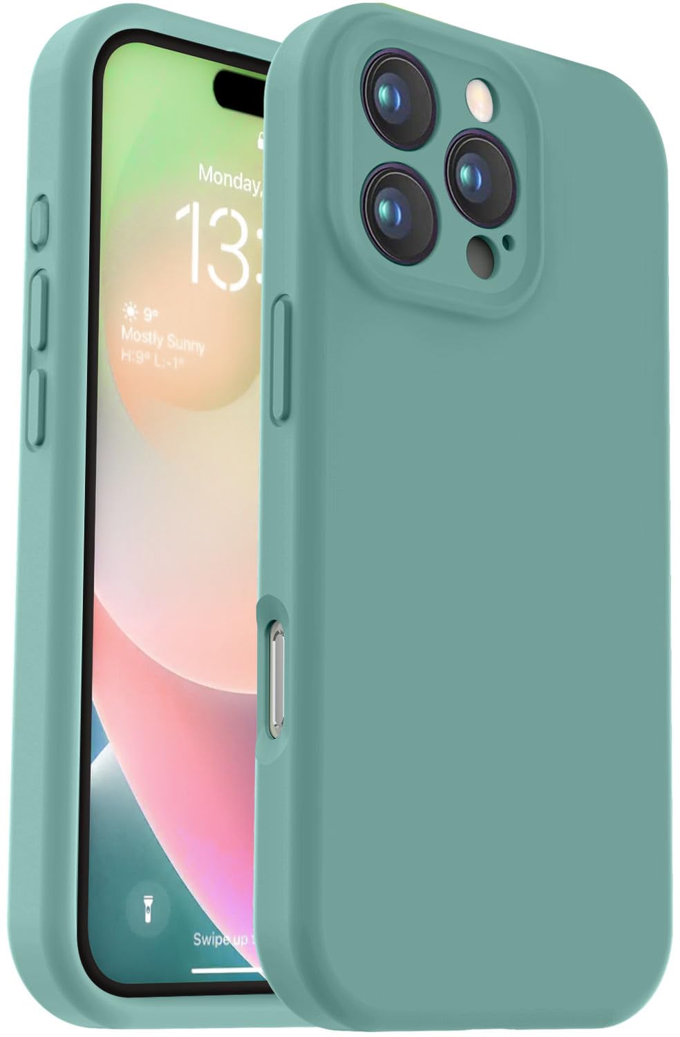 Capa De Telefone Vooii Compatível Com Iphone 16 Pro Verde Silicone