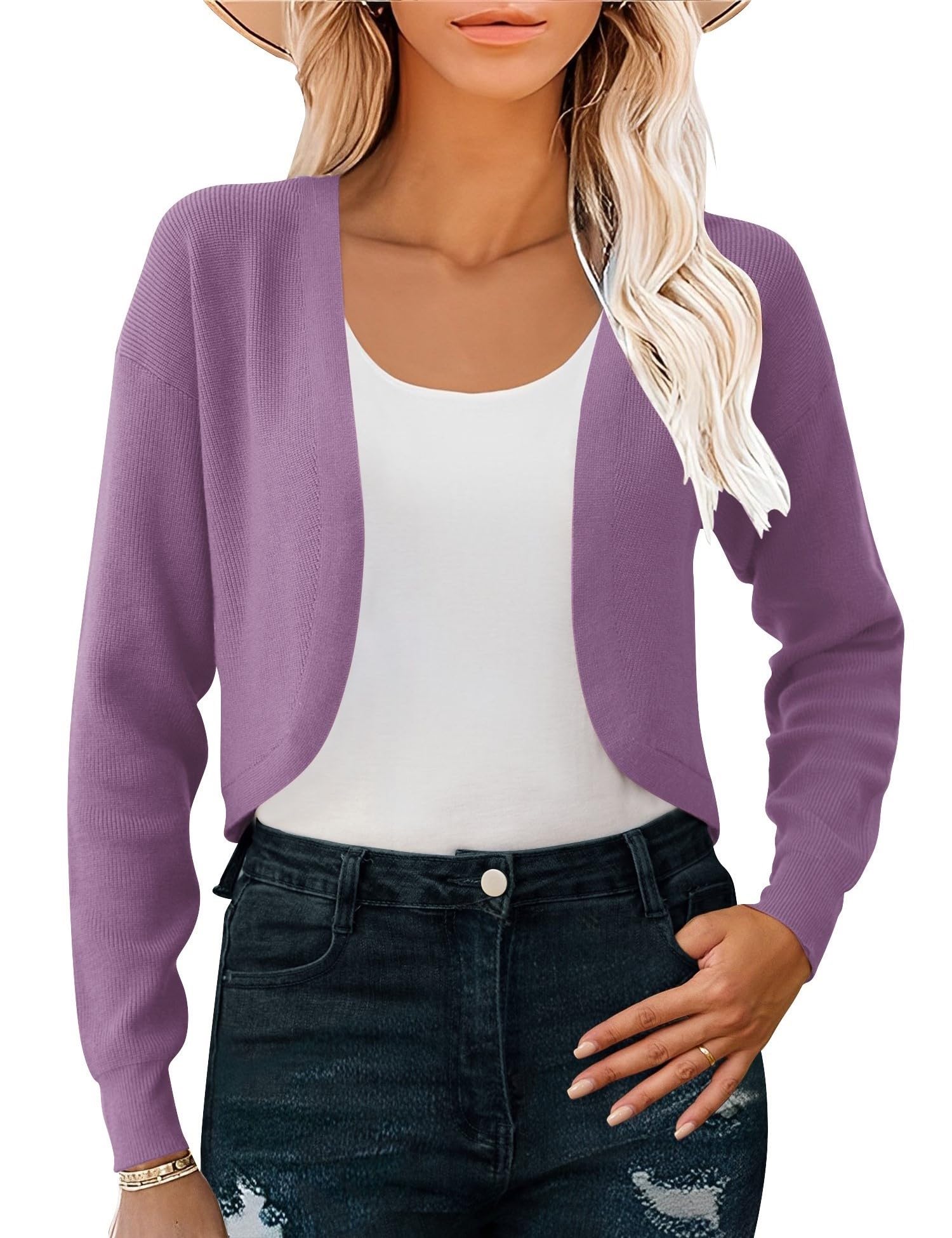 Colete De Malha De Manga Comprida Bolero Shrug Ieccp 2024