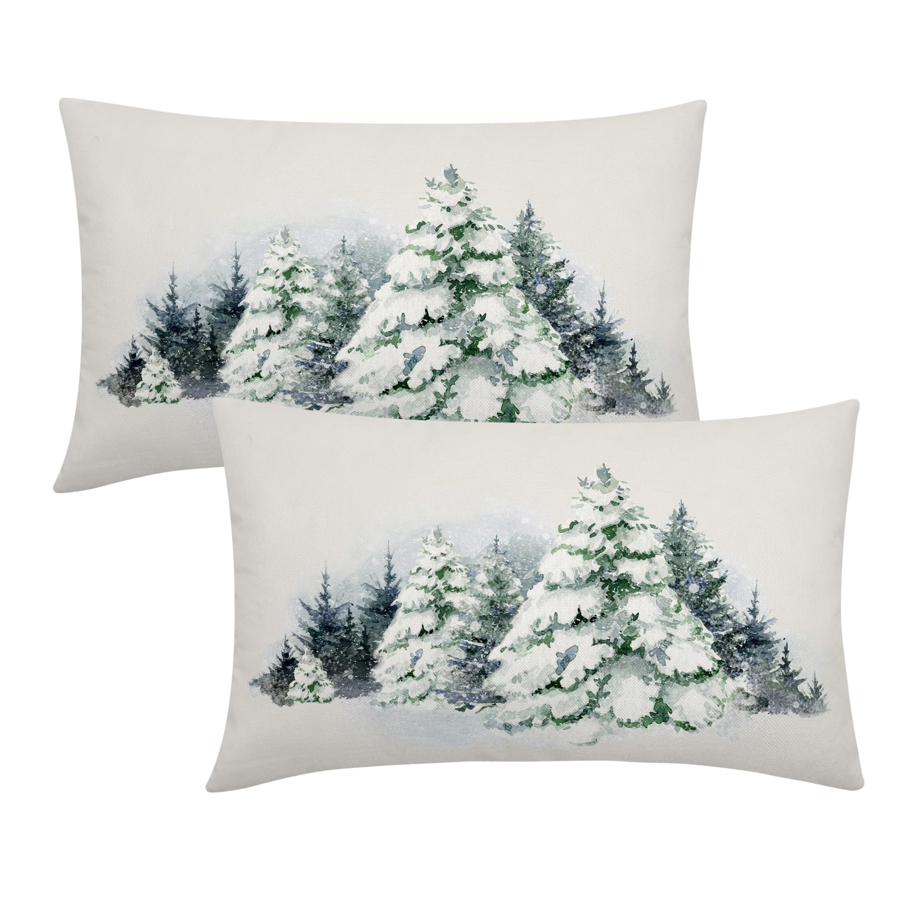 Capas De Travesseiro Kawani Christmas Lombar 30x50cm Green Forest