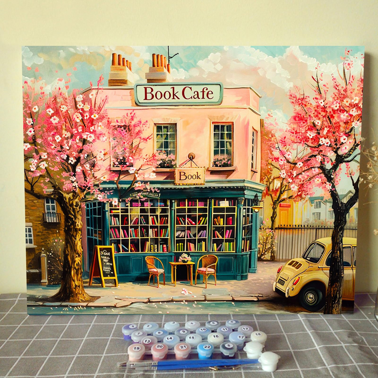 Kit Paint By Numbers Tema Aihonmin Book Cafe Para Adultos