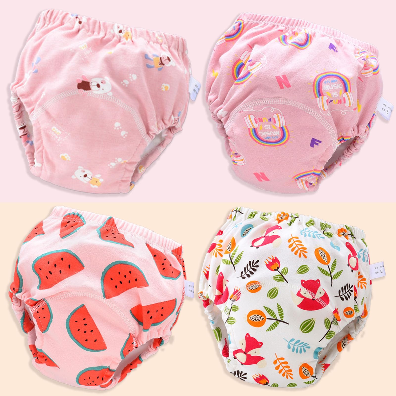 Roupa Íntima De Treinamento Upairy Potty Training, 4 Unidades Para Crianças Pequenas