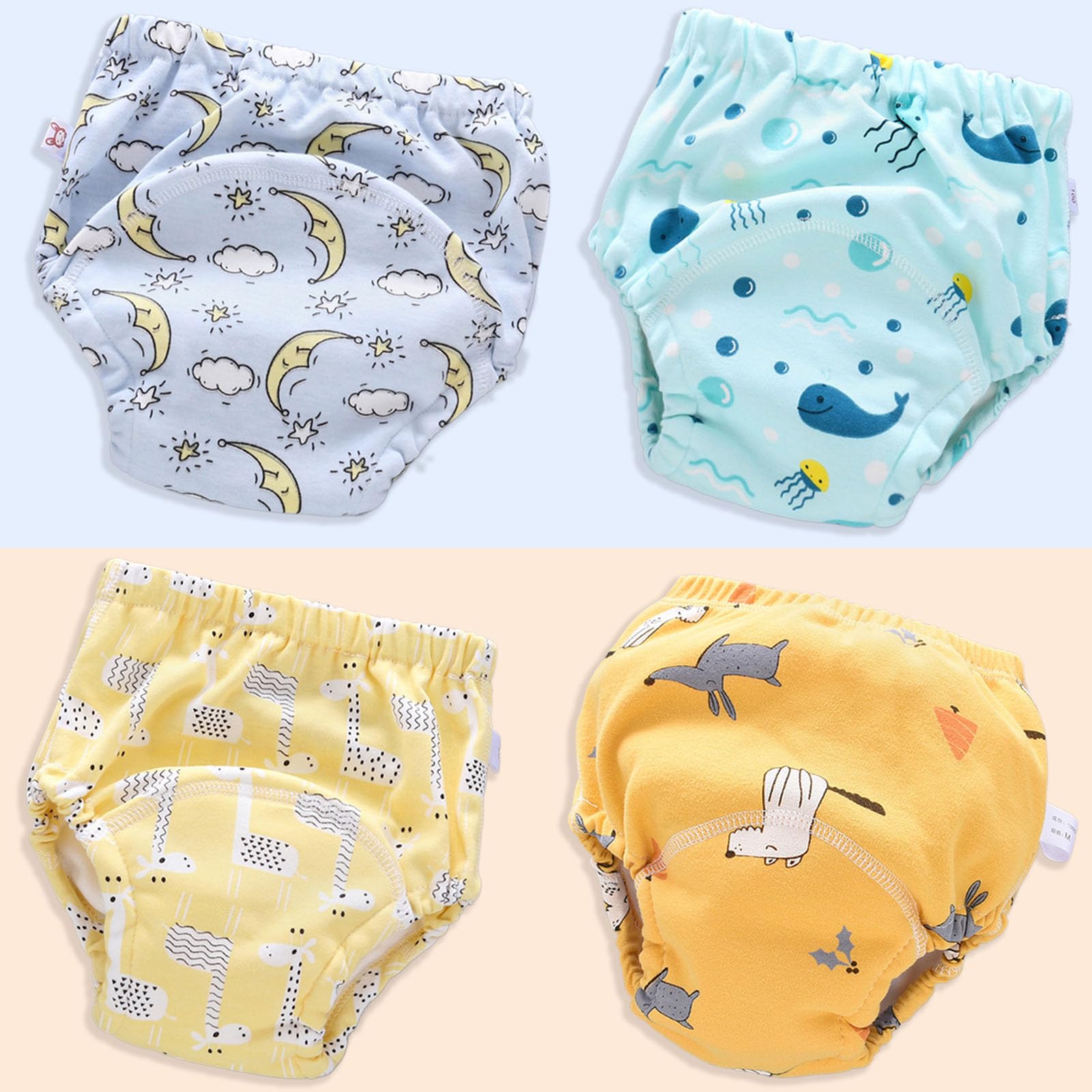 Roupa Íntima De Treinamento Upairy Potty Training, 4 Unidades Para Crianças Pequenas