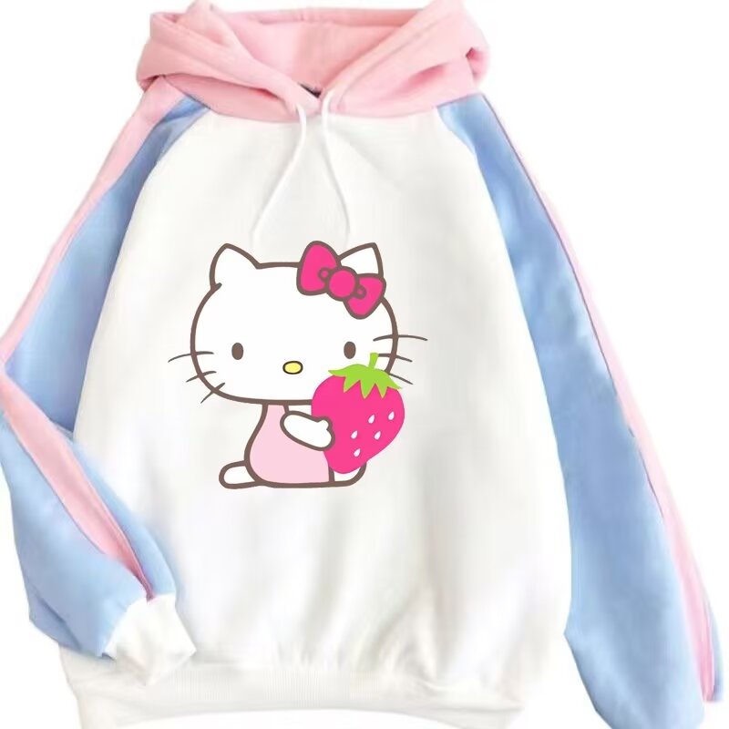 Moletom Samu Loose Digital Pattern Hello Kitty Strawberr