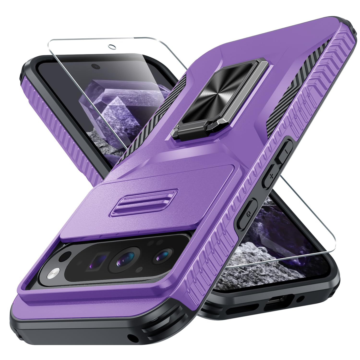 Capa De Telefone Casejeen Para Google Pixel 9 Pro Xl Roxa