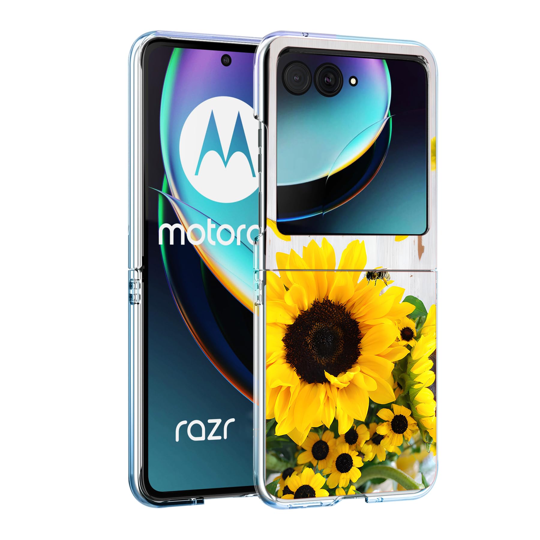 Capa De Telefone Bcov Para Motorola Razr 2024 Sunflower Bee Pattern