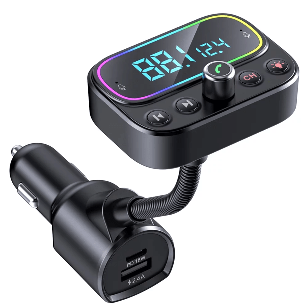 Transmissor Fm Bluetooth Com Carregamento Rápido Usb Duplo Pd18w