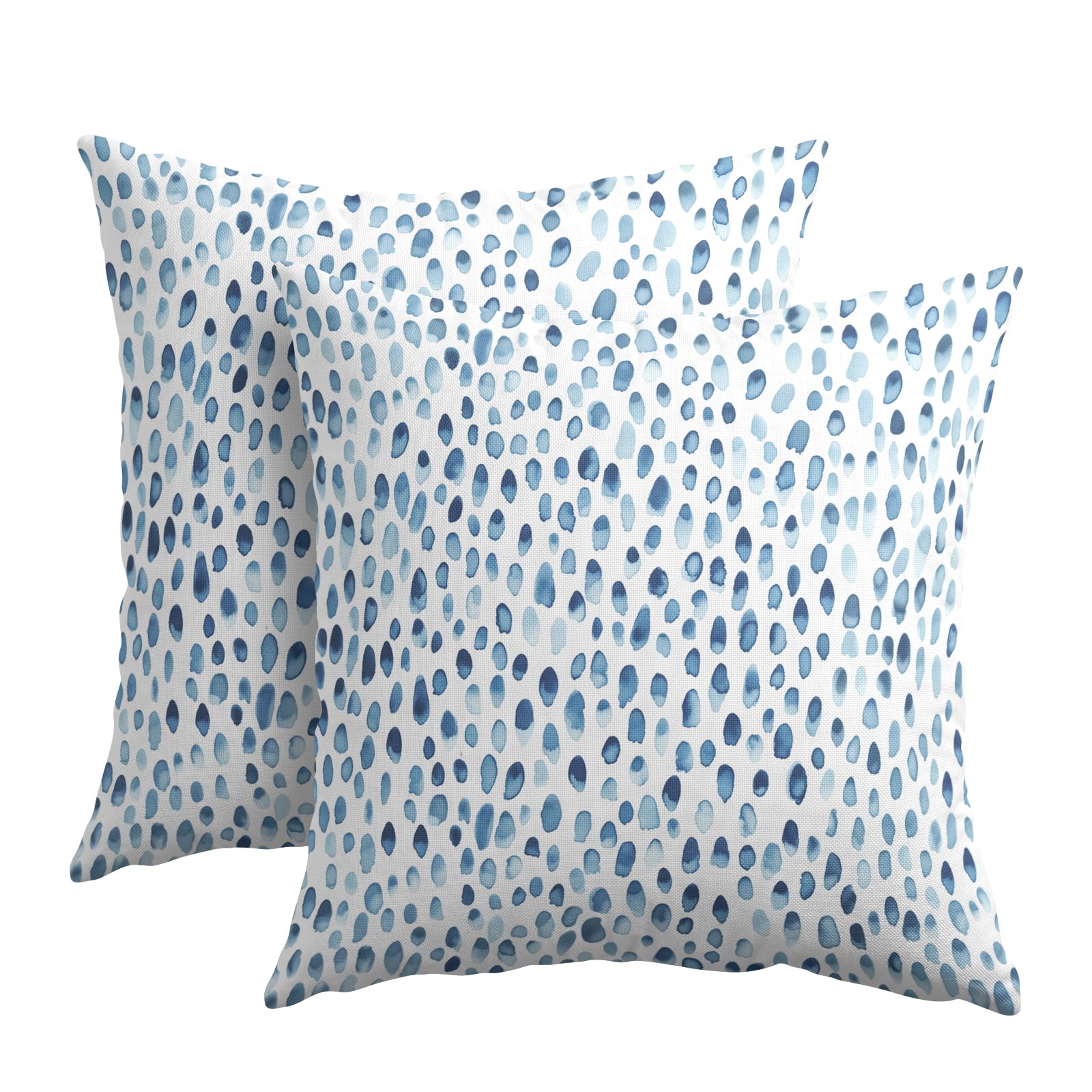 Capas De Travesseiro Kawani, Azul E Branco, Bolinhas, 60x60cm, Conjunto De 2