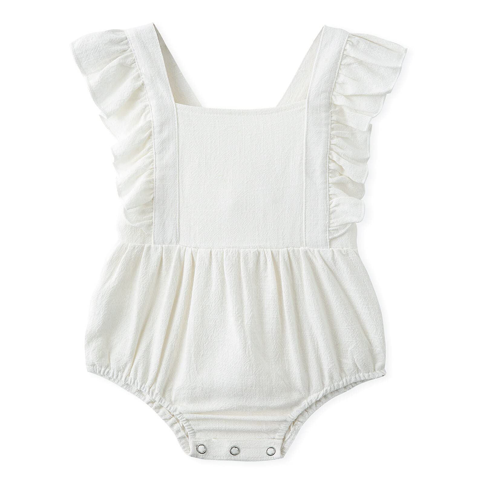 Macacão Simplee Para Crianças E Meninas, Algodão, Linho, 18-24 Meses, Branco