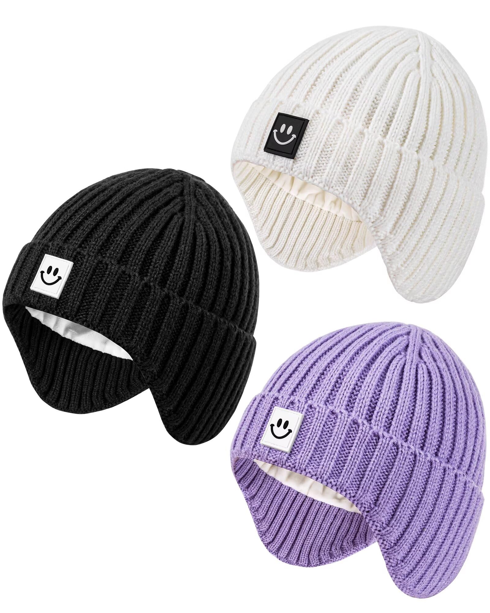 Gorro Alepo Baby Com Protetores De Ouvido De Inverno Para Crianças, Pacote Com 3
