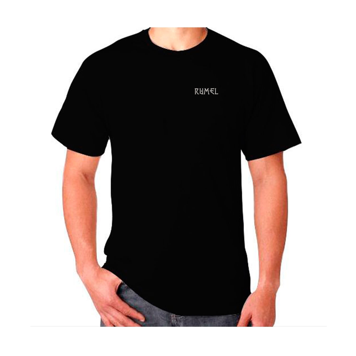 Camiseta Básica Preta Modelo Rumel Para Homens