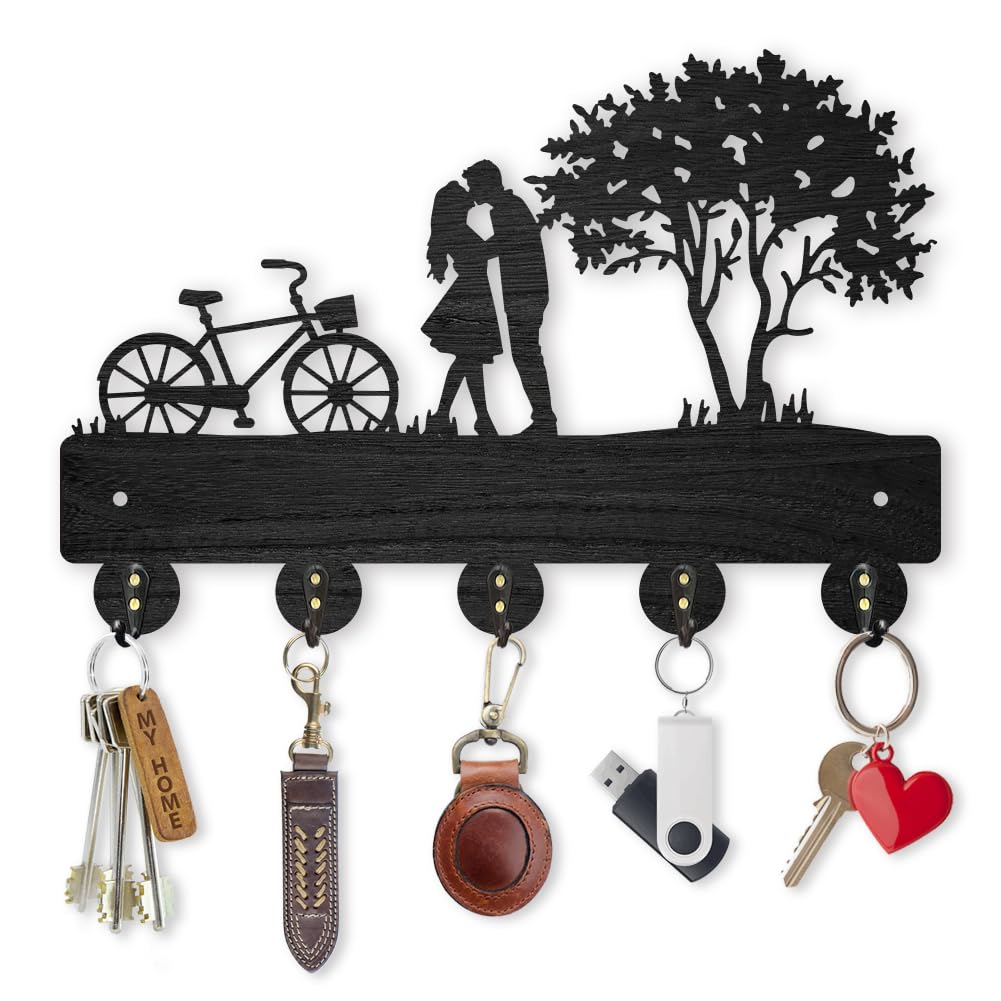 Cabide Para Montagem Na Parede Mayjoydiy Bicycle Couple Tree Key Holder