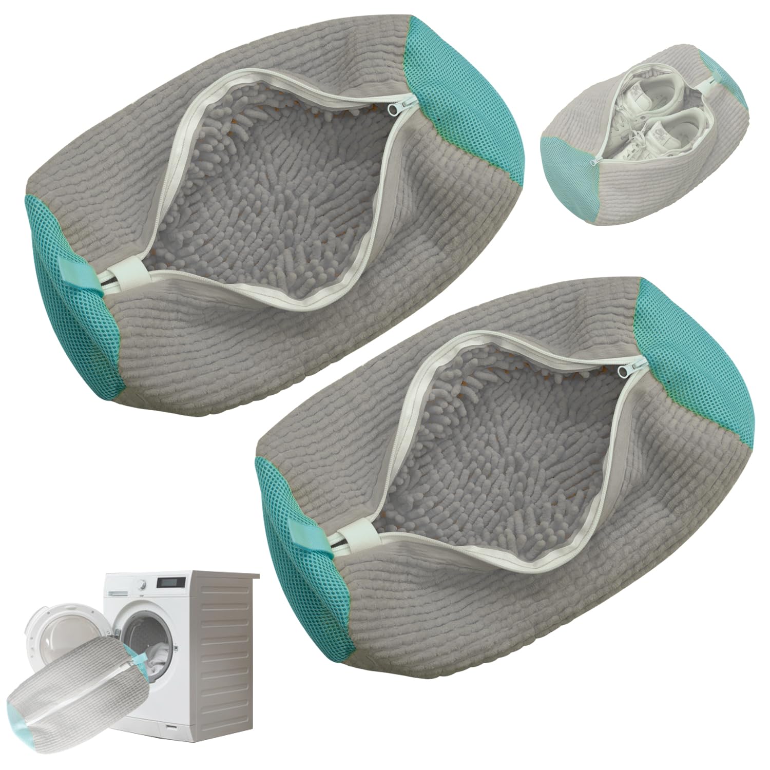 Bolsa Para Máquina De Lavar Sapatos Wonewth Para Lavadora E Secadora 2 Peças