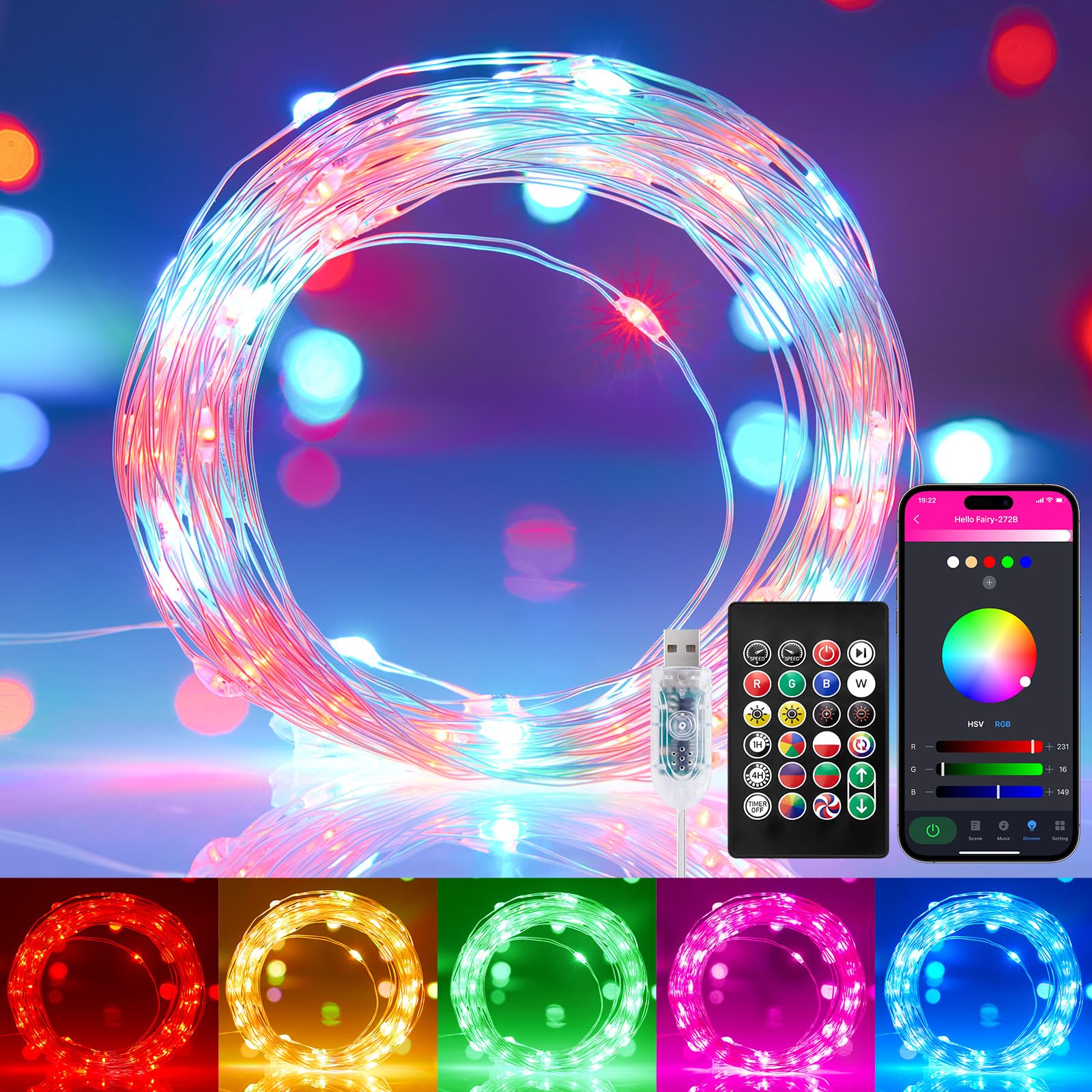 Fairy Lights Minetom Smart Color Changing 33m 100 Led