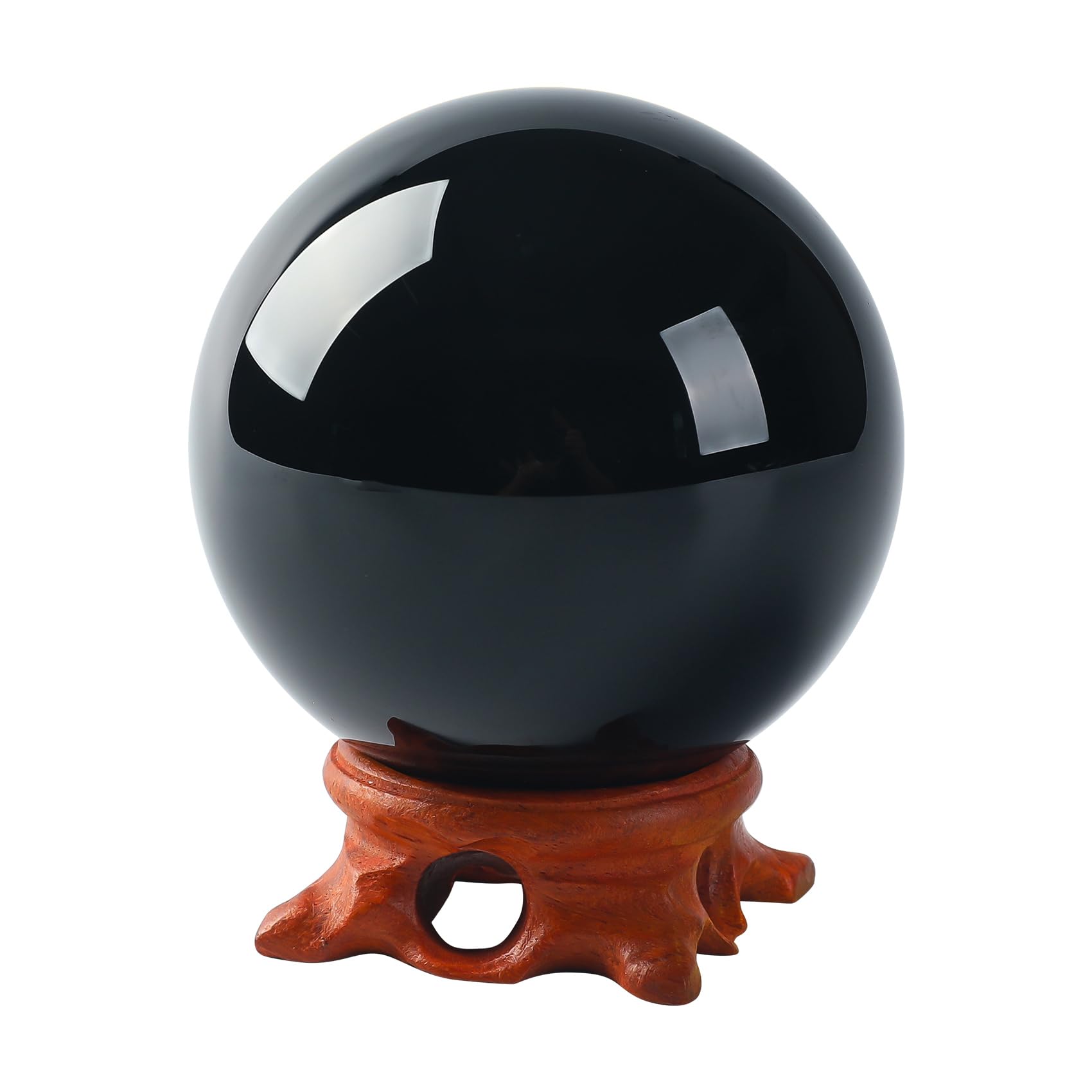 Crystal Ball Modaier Black Obsidian 80 Mm Com Suporte E Caixa De Presente