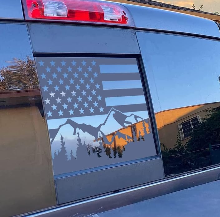 Decalques Com Bandeira Americana Na Janela Central Traseira E Adesivos Para Chevy Silverado Gmc Sierra Chevrolet Colorado