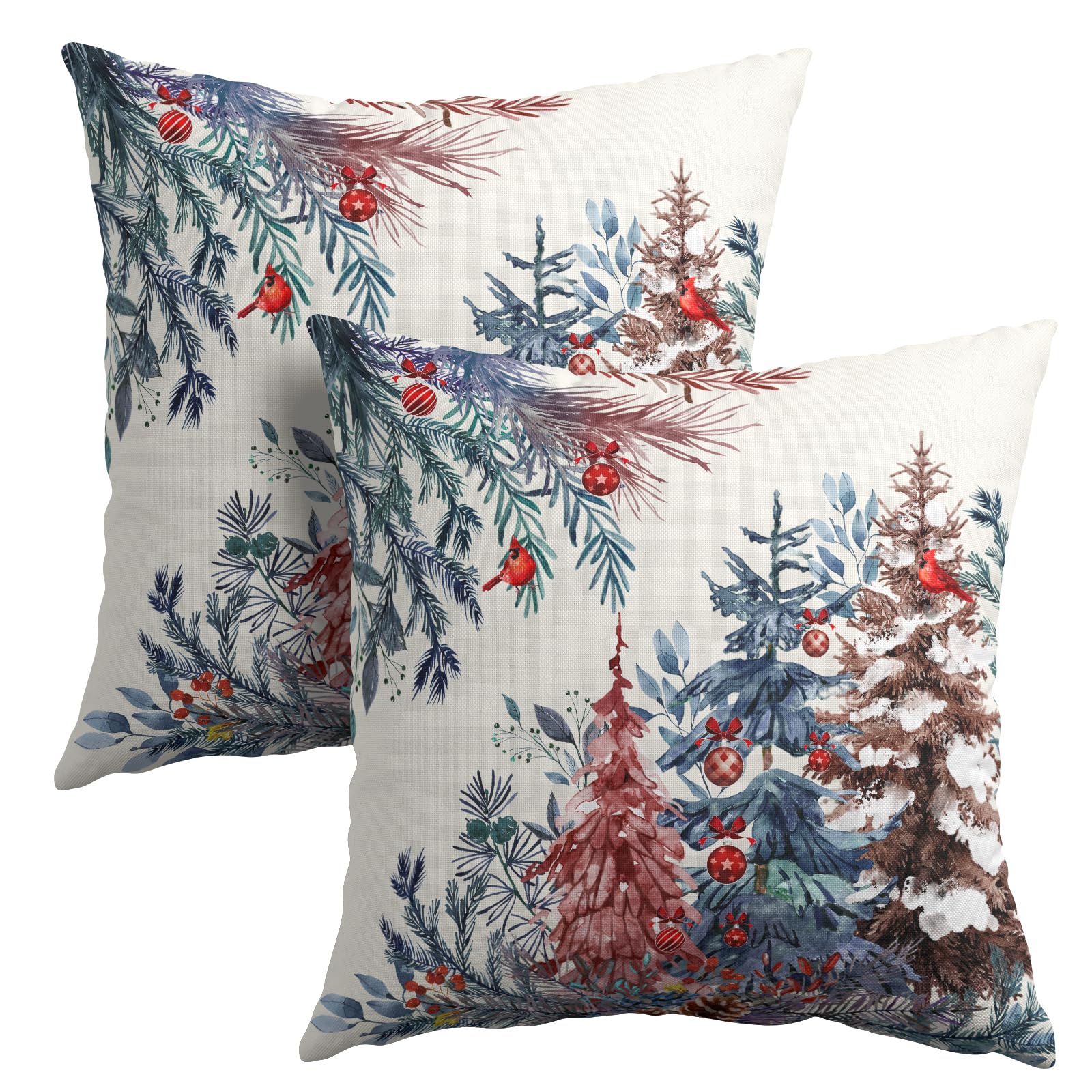 Capas De Travesseiro Granbey Christmas Tree 60x60cm De Algodão E Linho