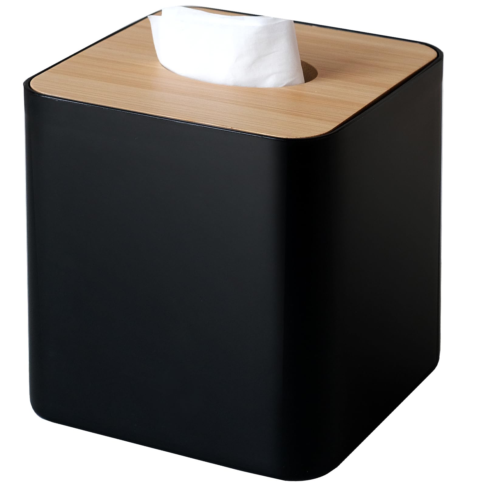 Tampa De Lenços De Bambu Para Banheiros E Escritório (preta)
