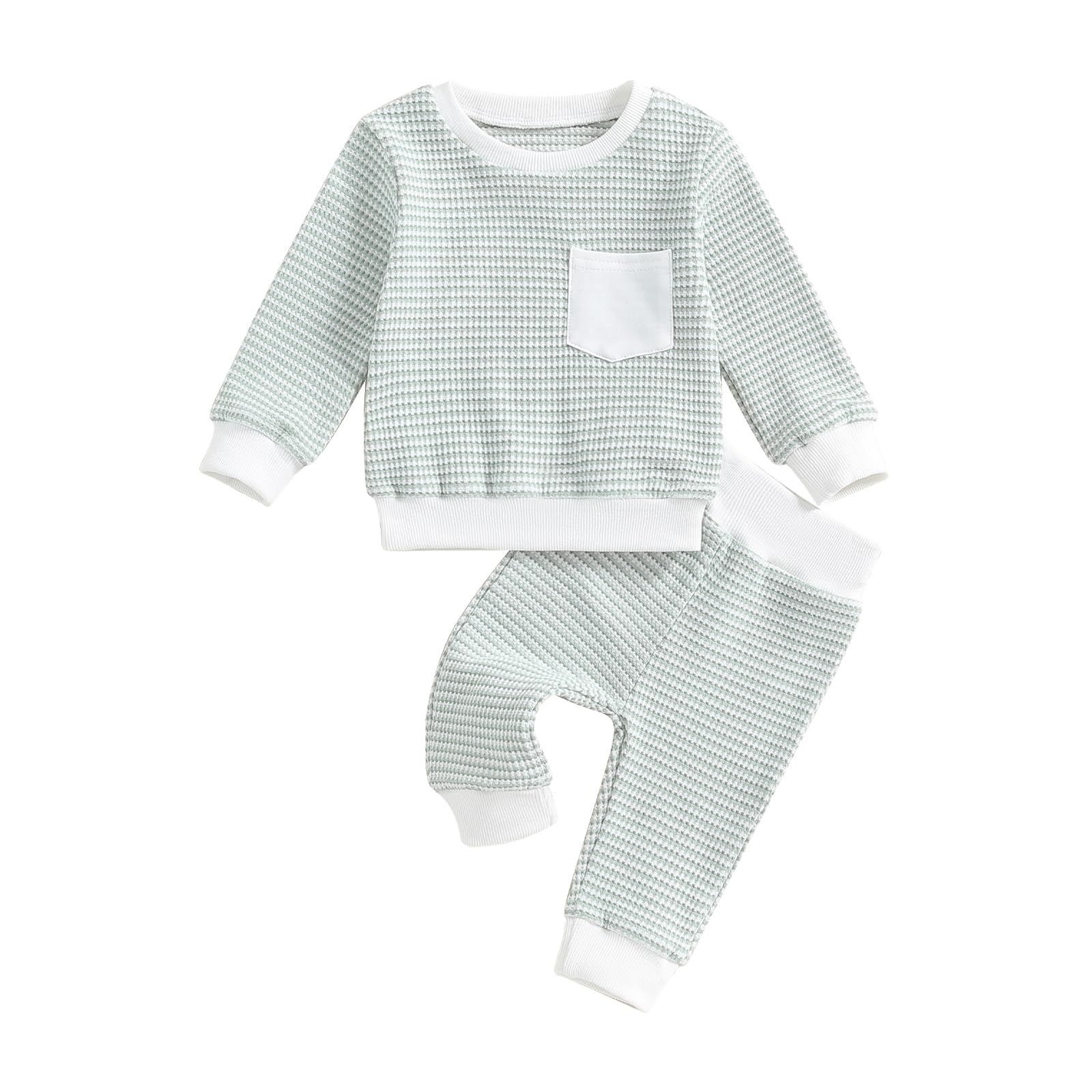 Conjunto De Roupas Zaxarra Baby Boy Waffle Sweatshirt Com Calças 0-6m
