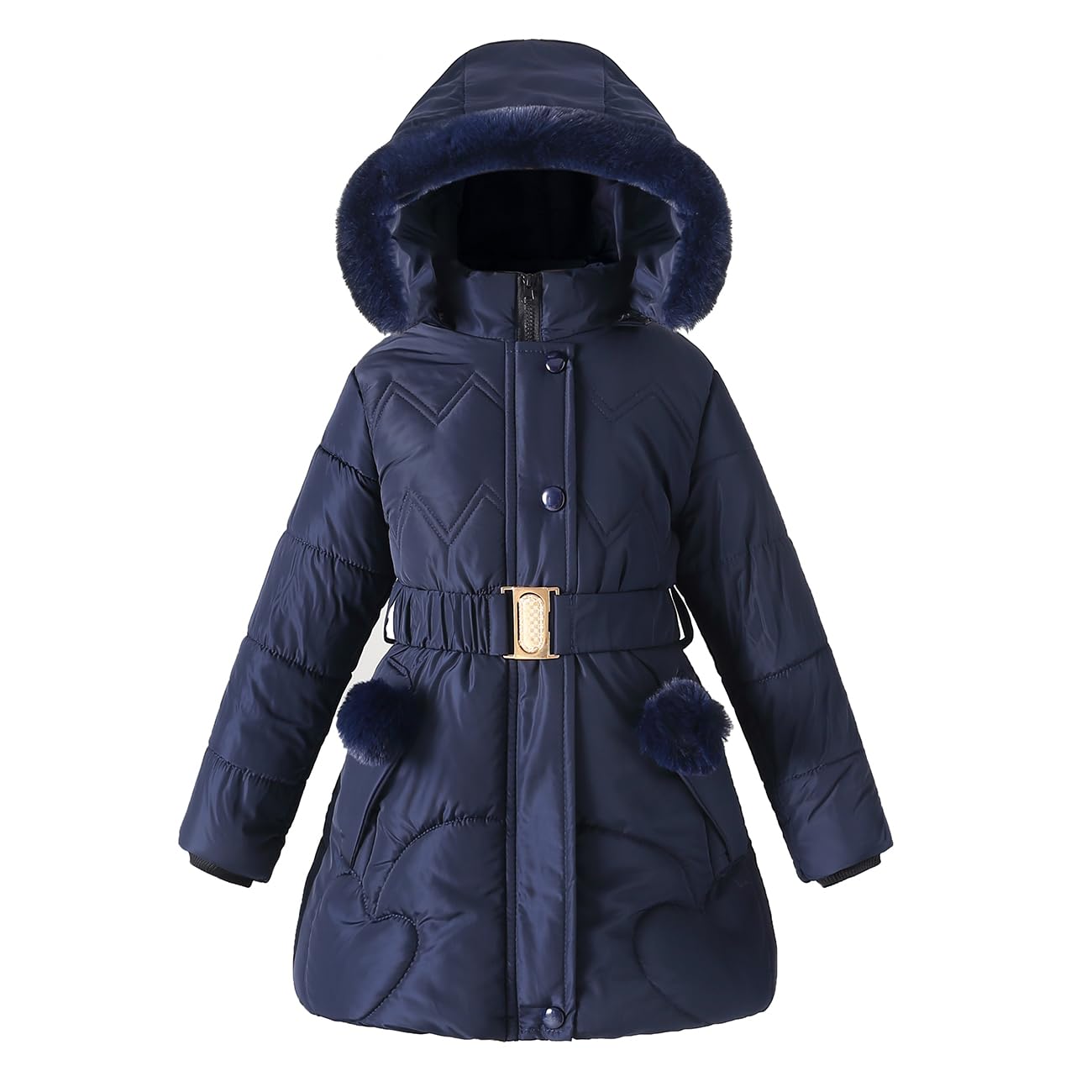 Casaco De Inverno Podgina Heavy Puffer Jacket Com Capuz De Pele Sintética 3t-4t