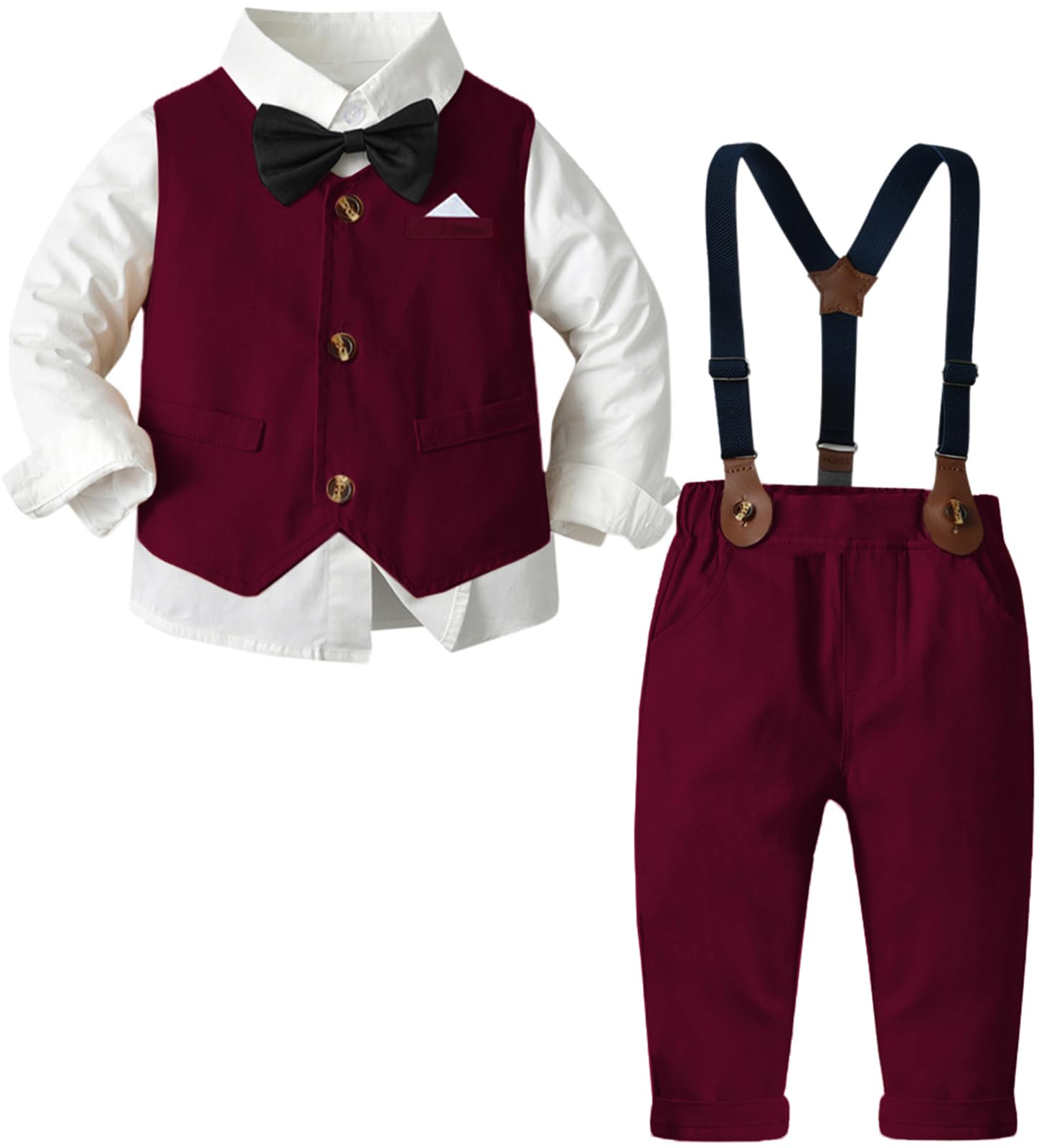 Conjunto De Roupas Sangtree Boys Gentleman Dress Shirt + Colete + Calças