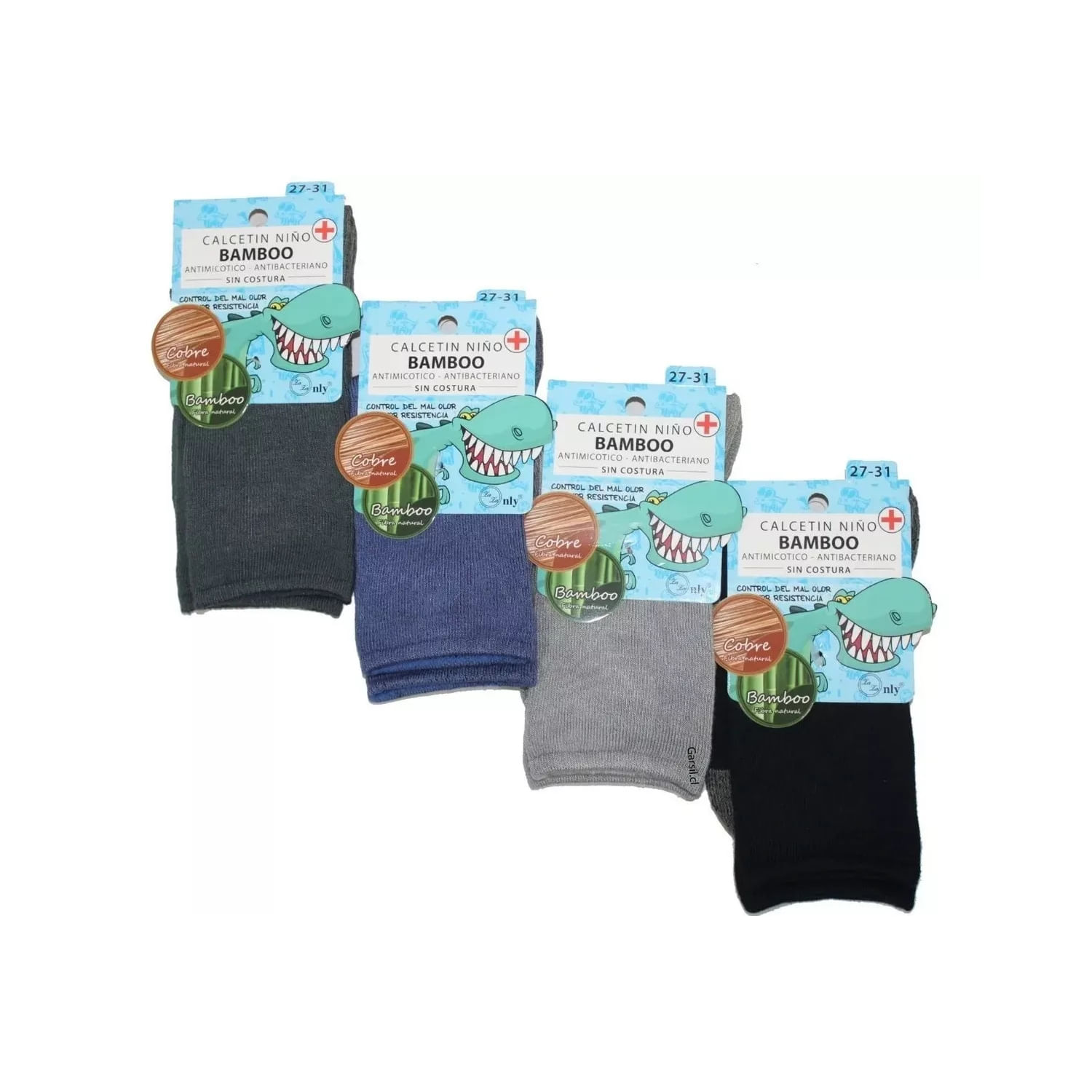 Pares De Meias X6 Com Bambu De Cobre Para Crianças