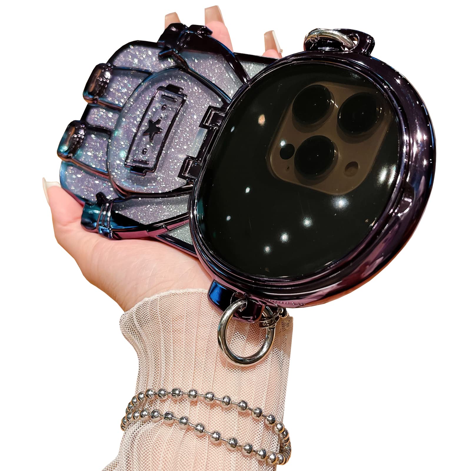 Capa De Telefone Qokcoahn Astronaut Hidden Stand Iphone 16 Pro Roxa