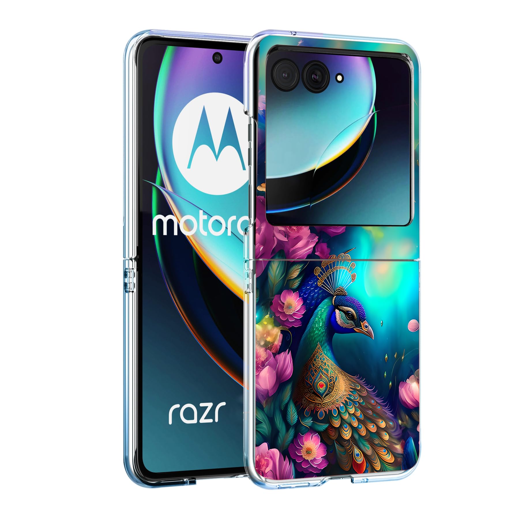 Capa De Telefone Bcov Para Motorola Razr 2024 Colorful Peacock