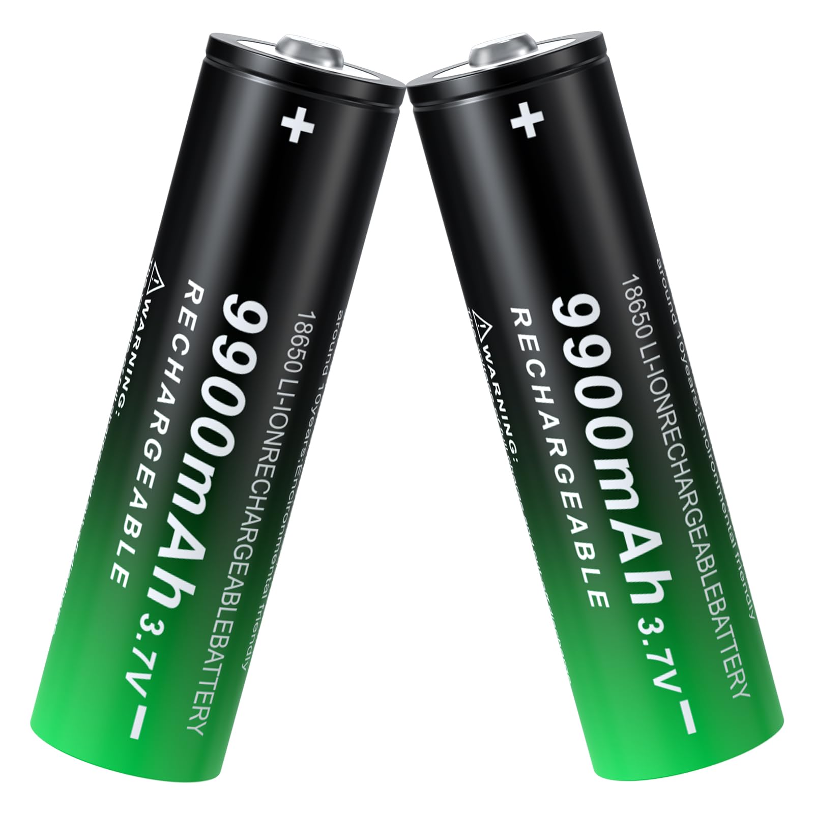 Bateria Recarregável Paowang 18650 9900mah 3,7 V Li-ion, Pacote Com 2 Unidades