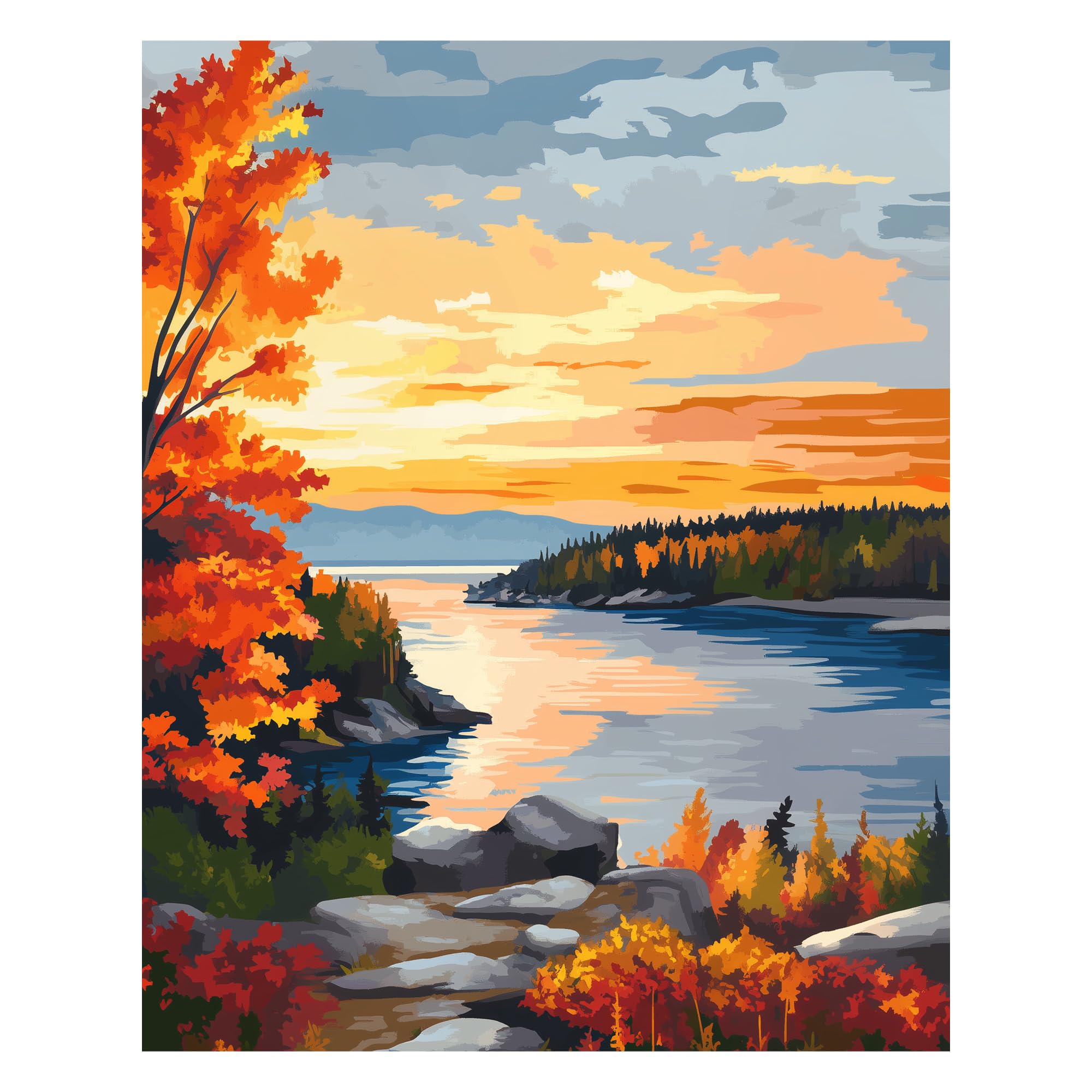 Kit Paint By Numbers Artbrush Tower Acadia National Park